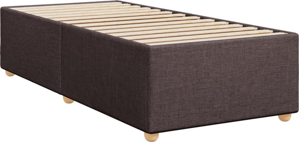vidaXL Bettgestell ohne Matratze Dunkelbraun 90x200 cm Stoff