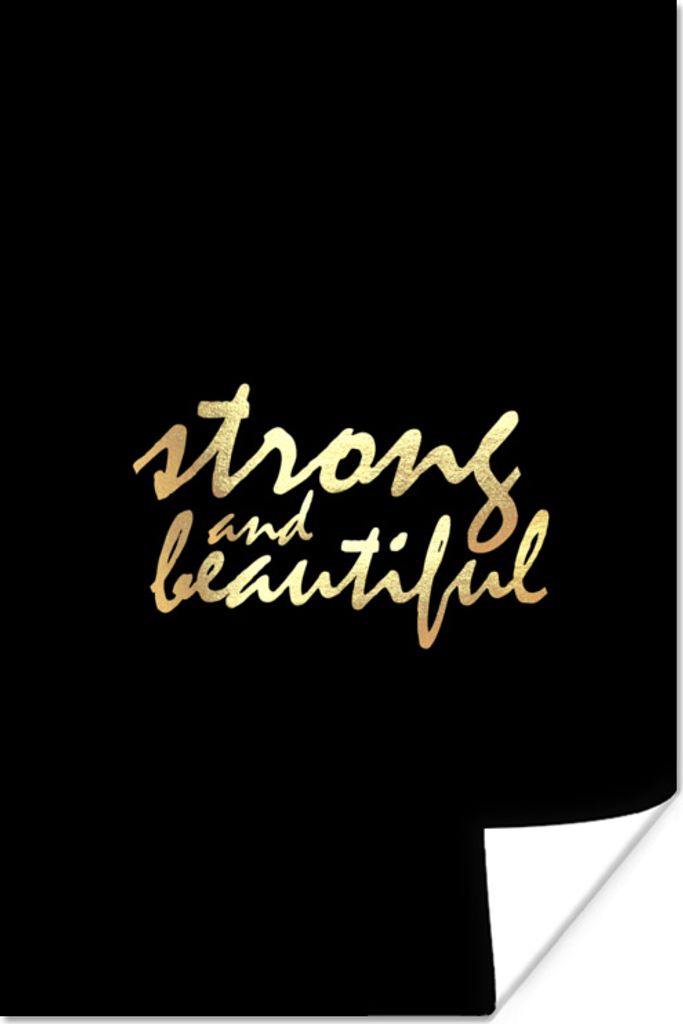 MuchoWow Poster Zitate - Motivation - Schwarz - Gold 40x60 cm - Plakate für die Wand - Poster Babyzimmer