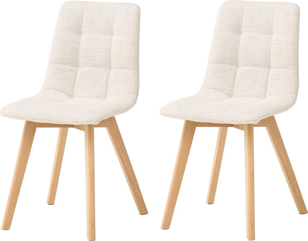 4-Fußstuhl >Belana< (2er Set) in beige, Buche - 55x89x46 (BxHxT)