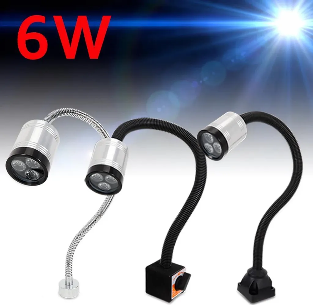 Lampe de machine CNC LED 6W 220V - Éclairage industriel flexible argent