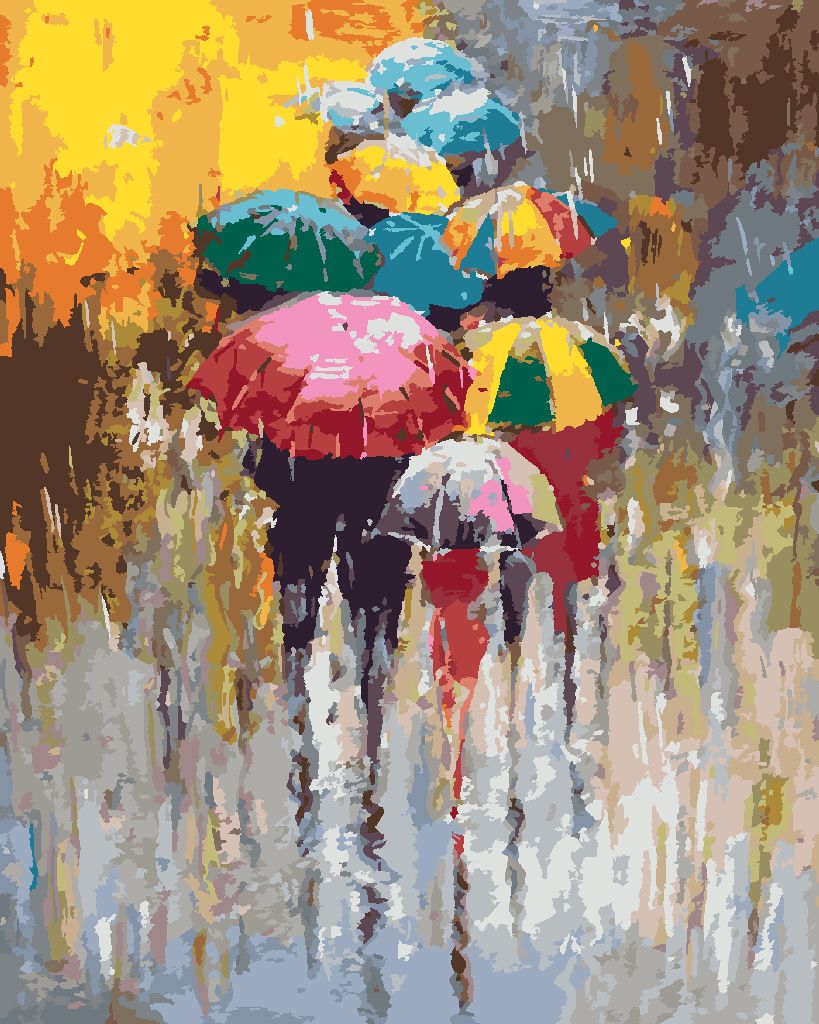 Zuty - Malen nach Zahlen - REGNERISCHER TAG, 40x50 cm, ohne Keilrahmen