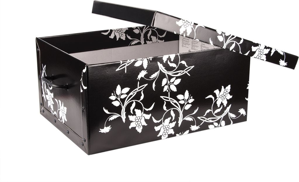 Aufbewahrungsbox mit Deckel Pappe 3er Set Blumenmuster Produktbild 3