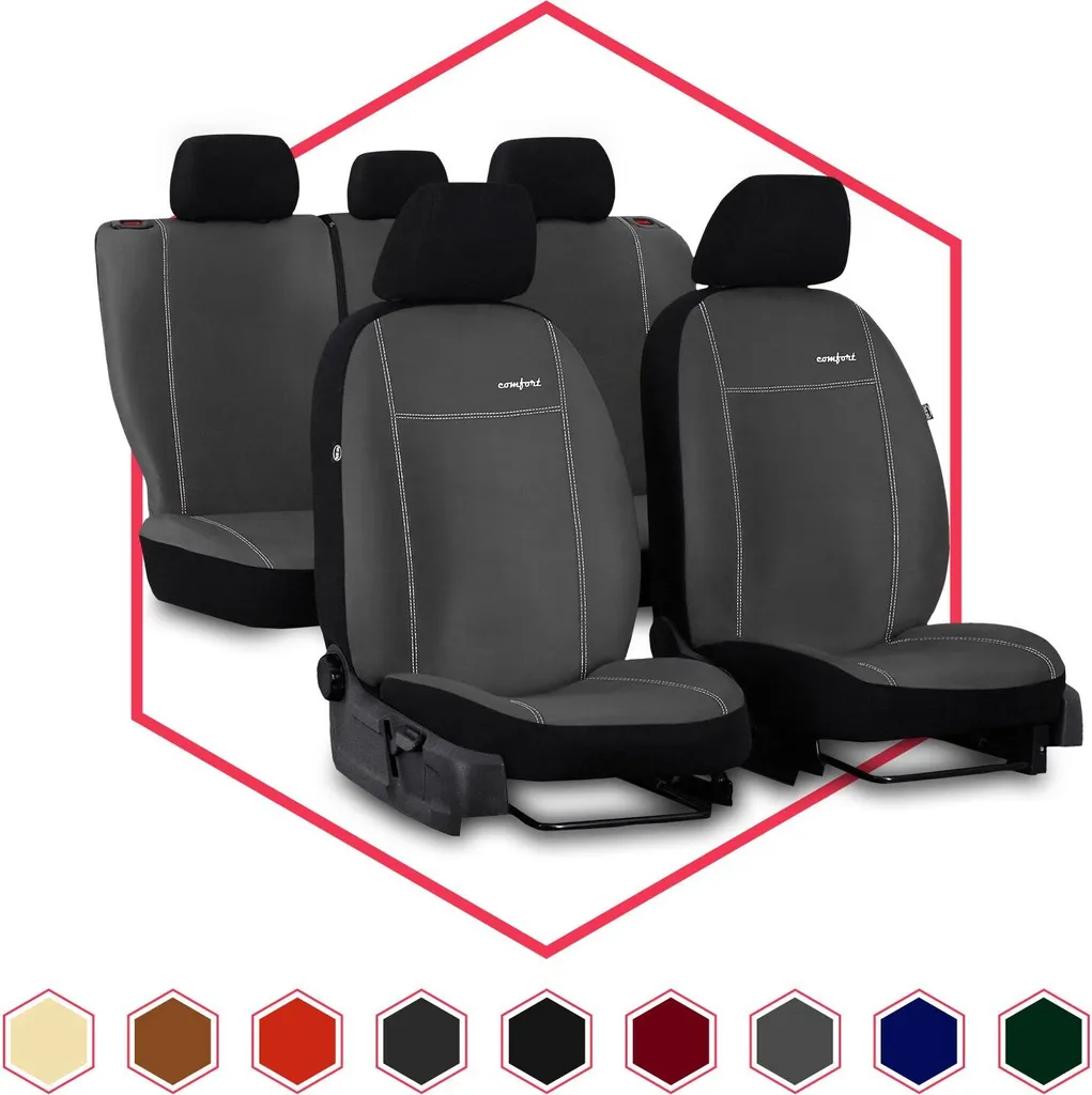 Coprisedili auto Coprisedili universali per Volkswagen Lupo grigio Auto Set di 3