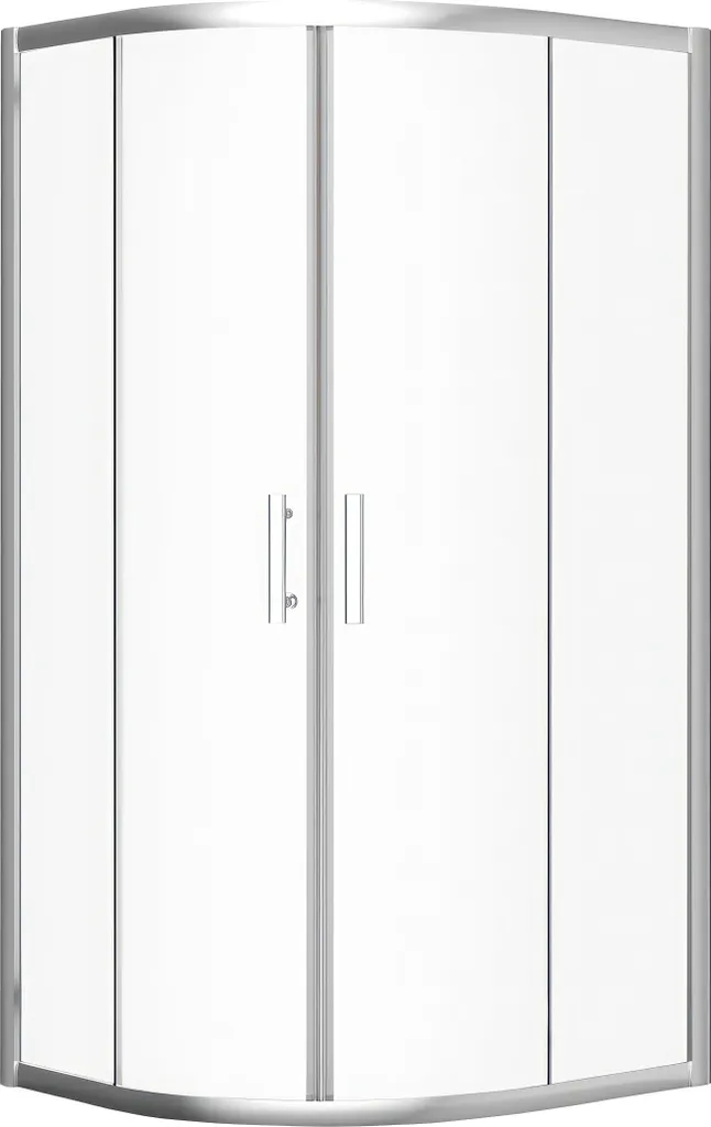 Douche d'angle quart de cercle 90x90 cm en verre trempé anti-calcaire