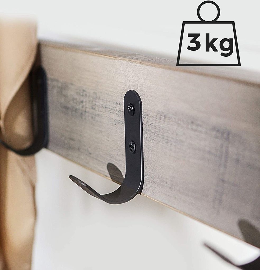VASAGLE Garderobenständer, mit Sitzfläche, mit Haken, 3 Produktbild 5