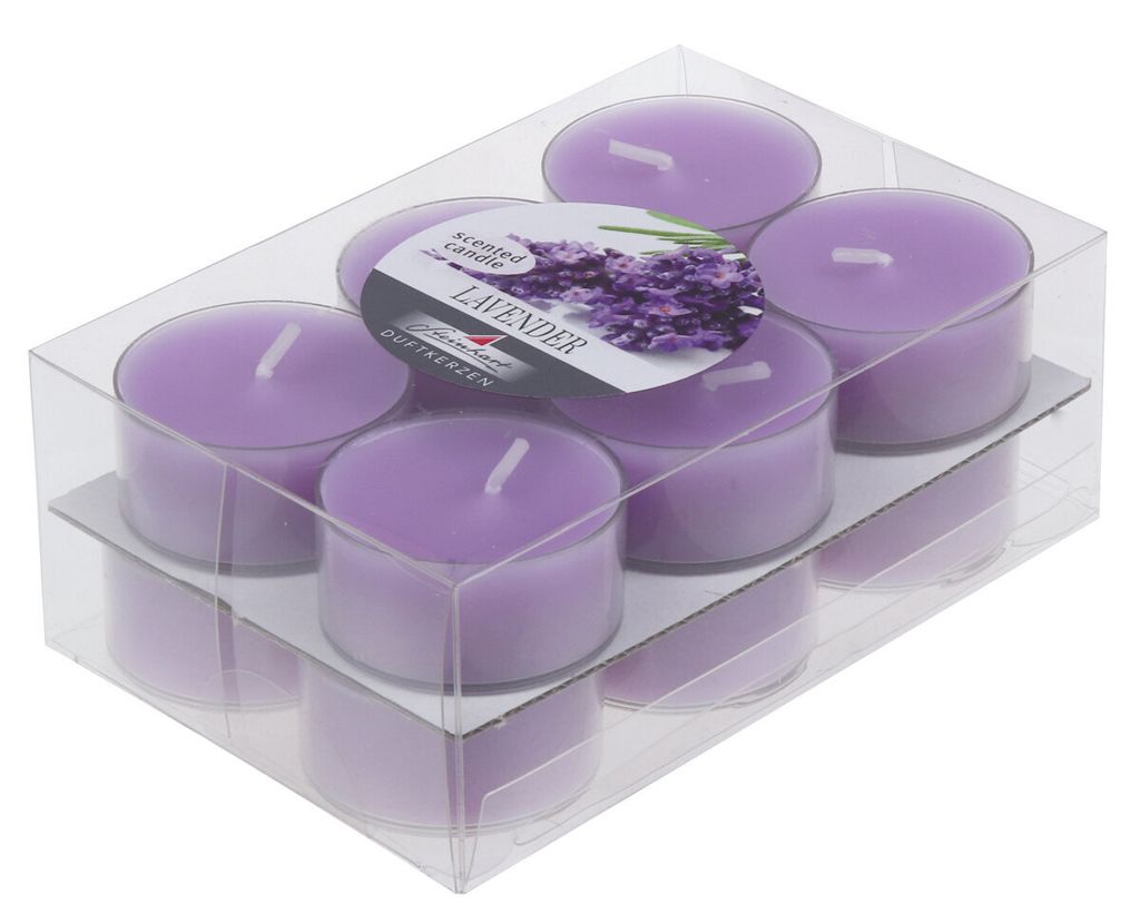 Duftteelichter im 12er Pack Lavender 18/38 mm ca. 4 h