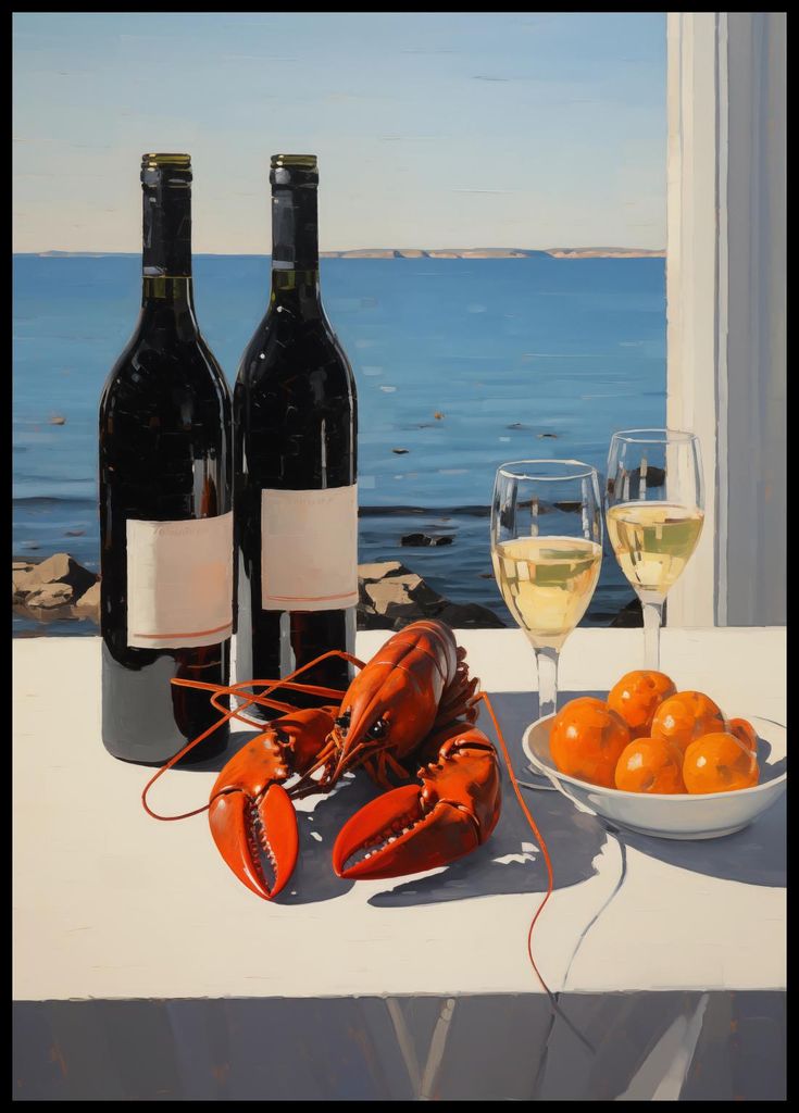 Plakat 64x90cm Abendessen an der Bucht