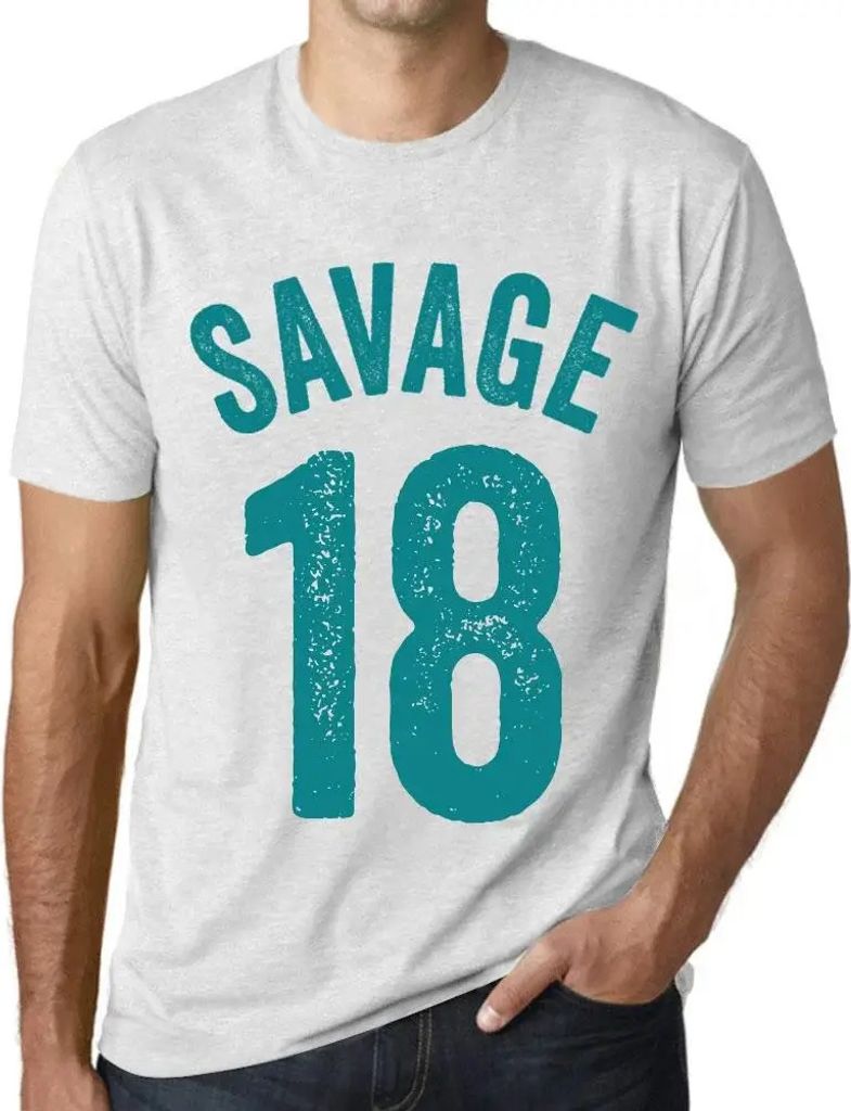 Herren Grafik T-Shirt Savage 18 Geschenk 18. Geburtstag Jahrestag 18 Jahre Jubiläum 18 Jährige Mann Jahrgang 2006 Kurzarm Lustige Druck