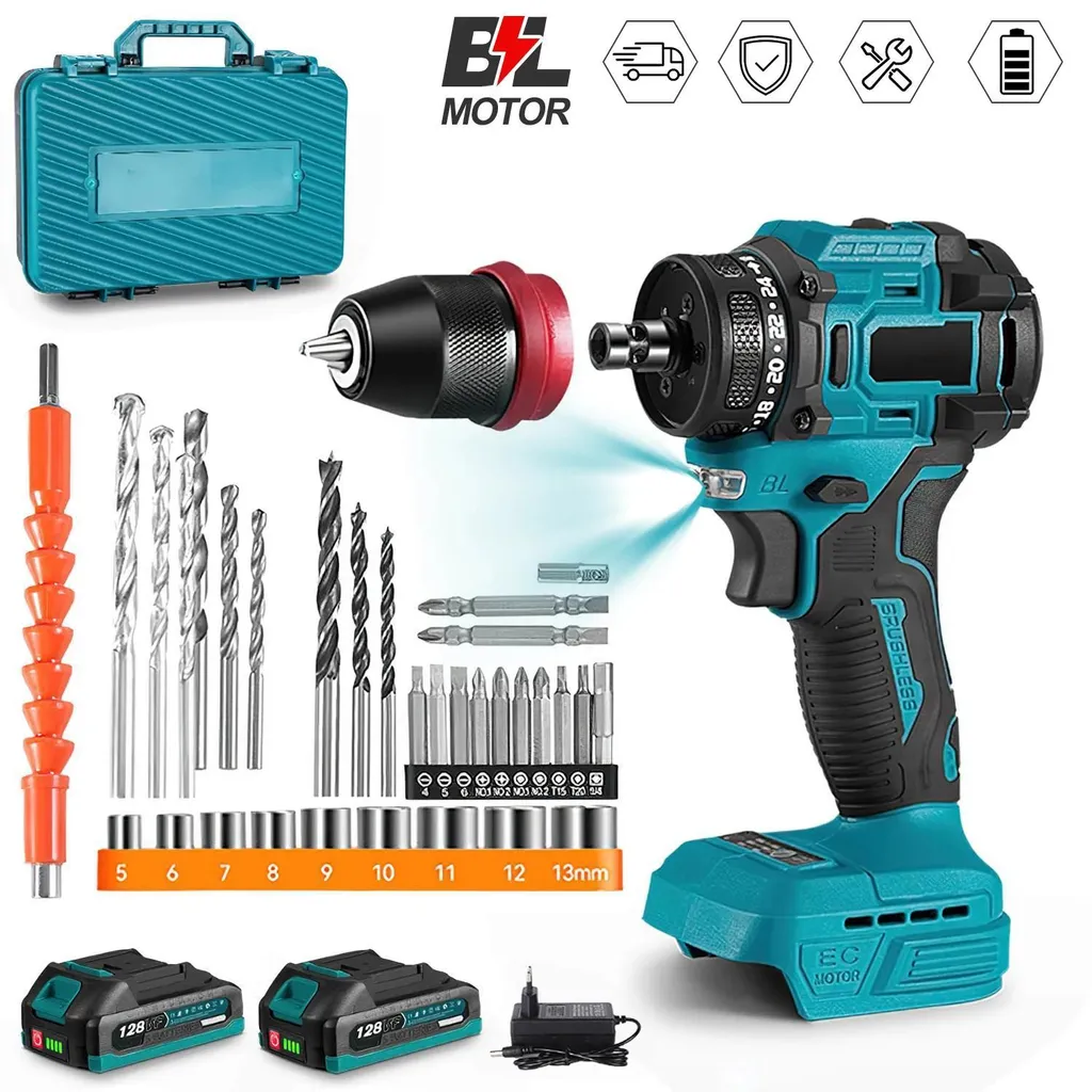 Perceuse-visseuse Brushless 18V - Percussion sans fil avec coffret rigide