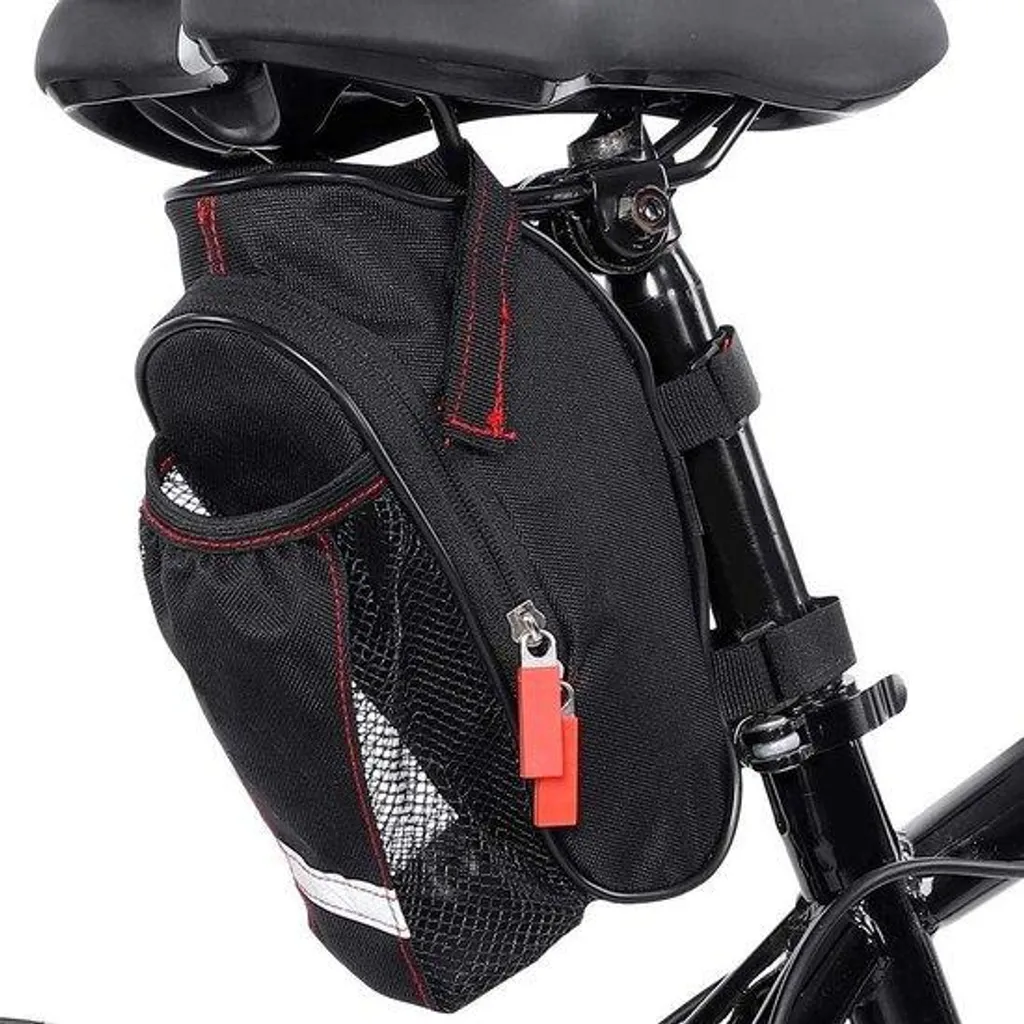 Fixer une sacoche vélo sous la selle - Sangle arrière de maintien solide