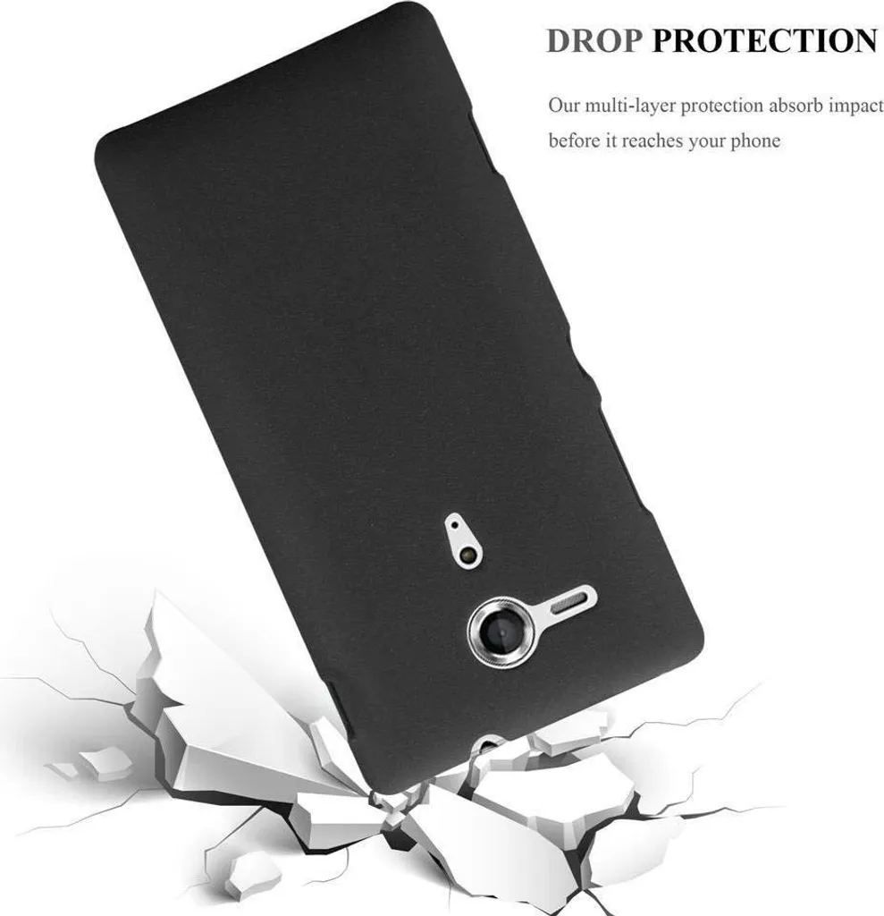 Custodia Rigida Sottile Cadorabo Per Sony Xperia E1 – Cover Antiurto In Plastica Opaca – Colore Nero Frosty