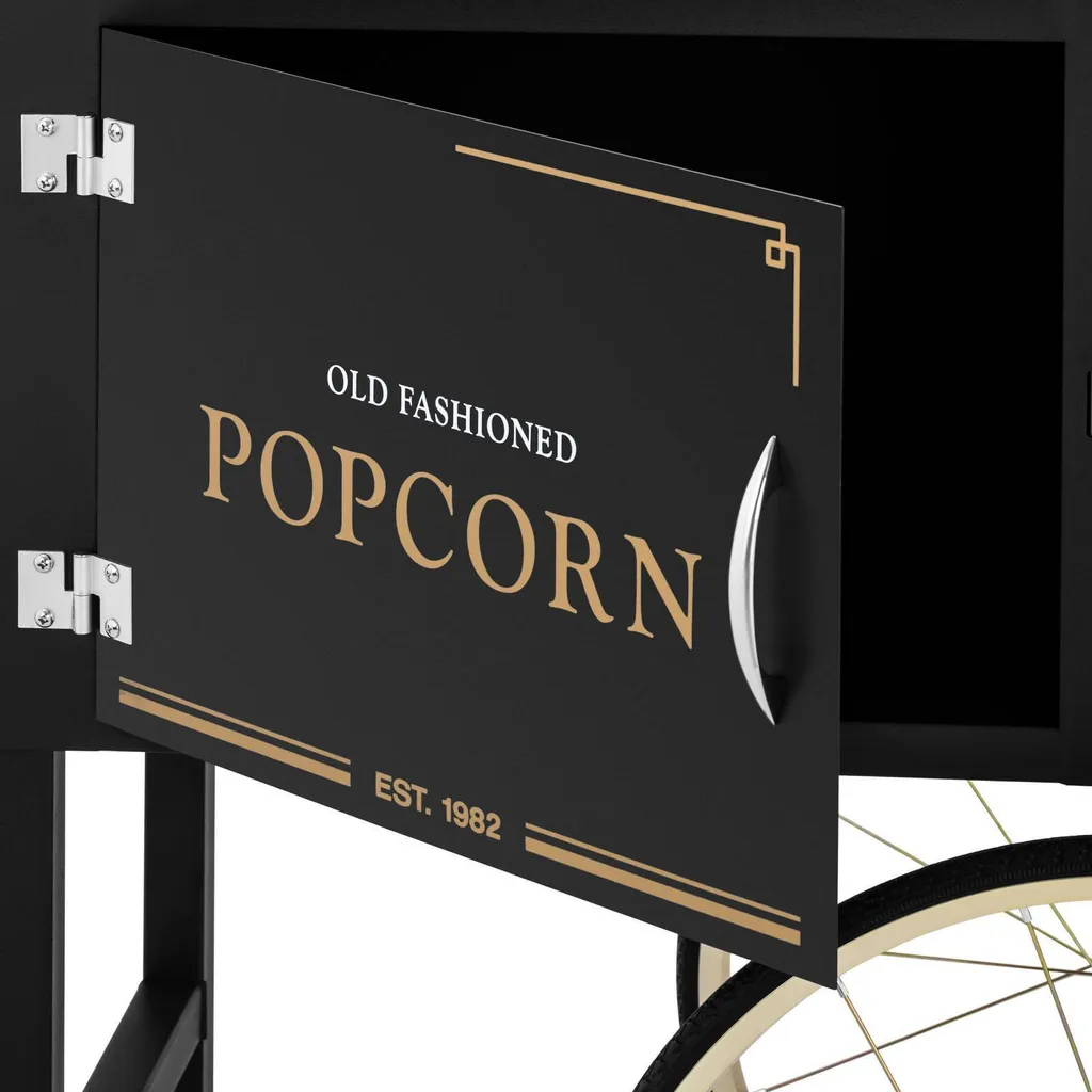 Support mobile pour machine à pop-corn de 51 x 37 cm noir et doré chic - 2