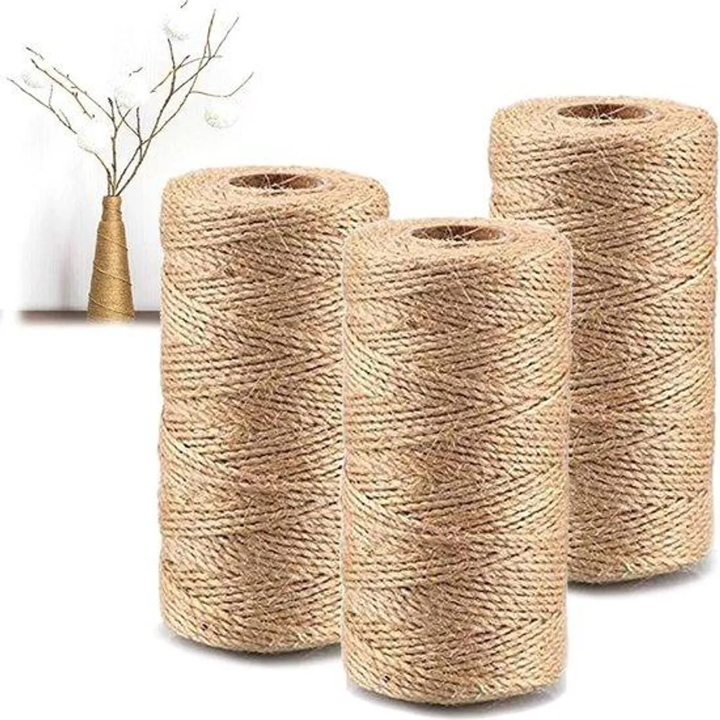Ficelle de Jute Naturelle en Rouleau de 100m pour Fleuriste et Artisanat