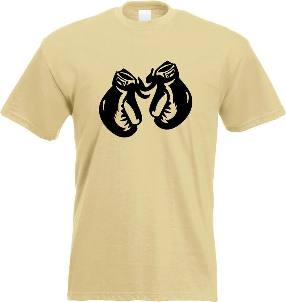 Kiwistar - T-Shirt - Khaki - Boxhandschuhe Herren Funshirt Bedruckt Design Sprüche Spruch Motive - mit Motiv Bedruckt - Funshirt Design - Sport - ...