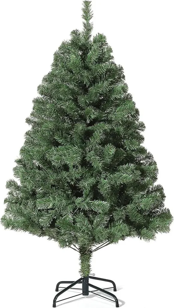 Sapin de Noël Artificiel Lumineux 135cm avec LED et Pied Métal Stable