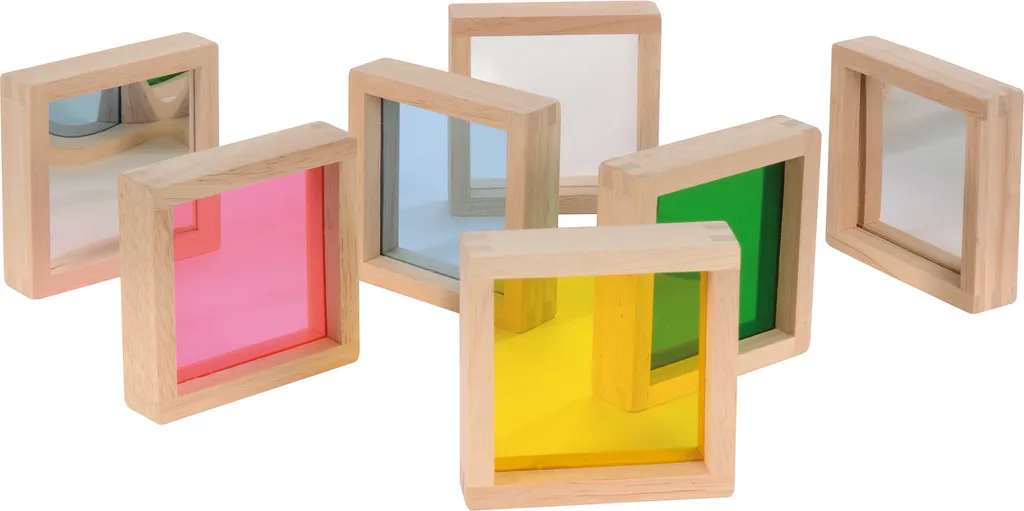 EDUPLAY 120785 Blocs Multicolores et Miroir - Jeu Éducatif de 7 Pièces