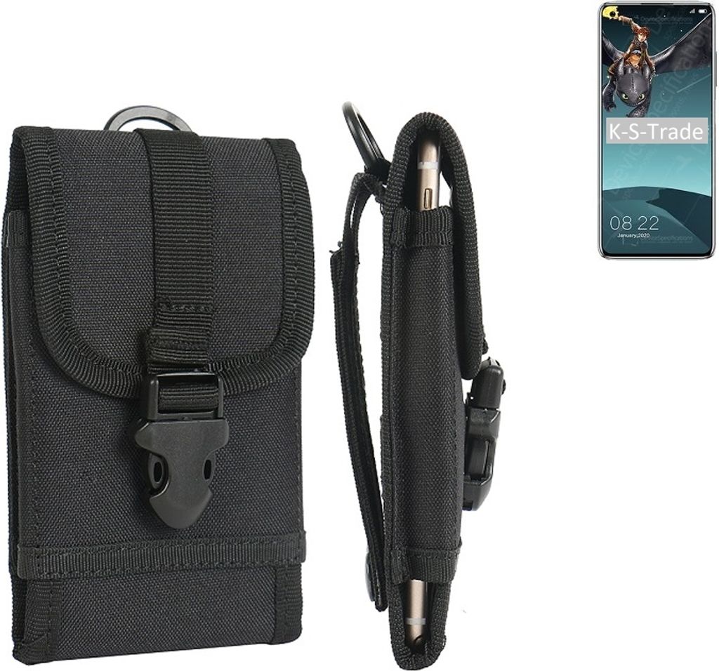 K-S-Trade Holster Handy Hülle kompatibel mit Elephone E10 Pro Holster Handytasche Gürtel Tasche Schutz Hülle Robust Outdoor schwarz