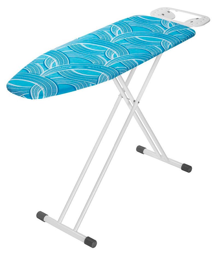 WENKO Bügeltisch Mod. Supreme große Bügelfläche 120x42 cm dicke Polsterung höhenverstellbar stabiles Metallgestell Weiß zusammengeklappt 164x...