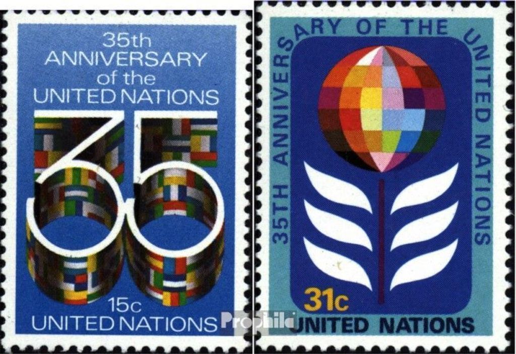 Briefmarken UNO - New York 1980 Mi 346A-347A (kompl.Ausg.) Produktbild 