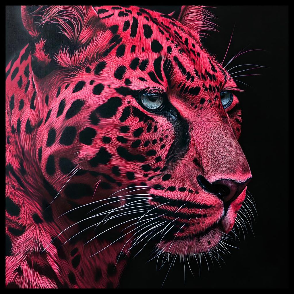 Plakat 50x50cm Scharlachroter Jaguar