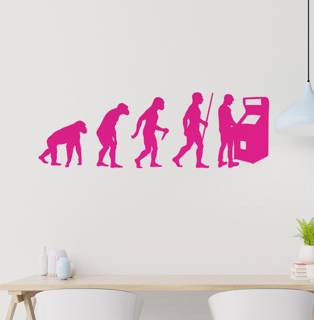 Spielautomat Evolution Wandtattoo Wandaufkleber Wall Sticker - Dekoration, Küche, Wohnzimmer, Schlafzimmer, Badezimmer