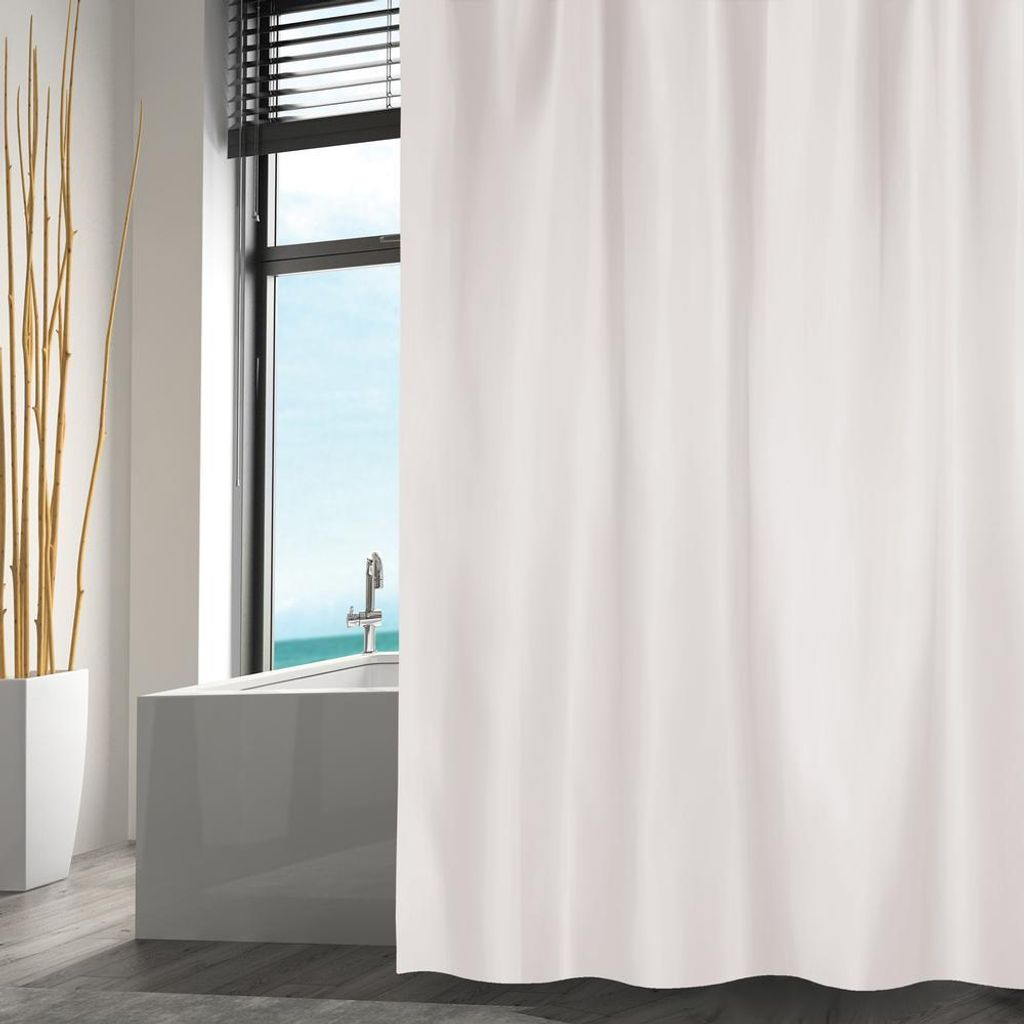 Duschvorhang MSV Textil 120 x 200 cm weiß Produktbild 