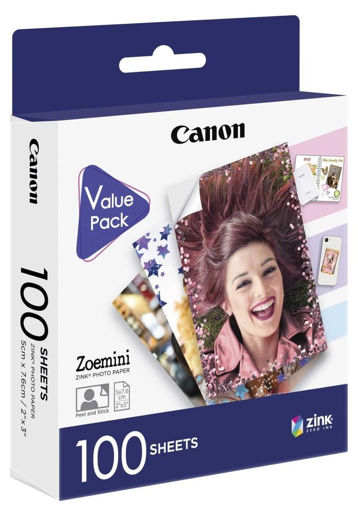 A box of Canon ZINK photo paper.