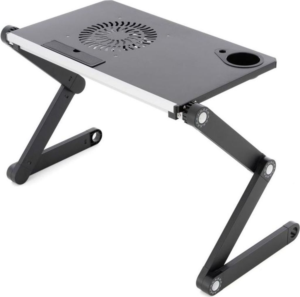 Notebookový stolík s USB ventilátorom - striebornočierny Obrázok produktu 