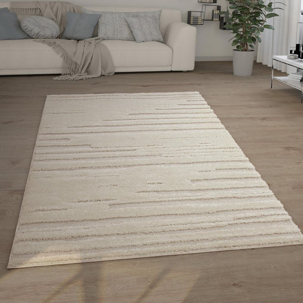 Paco Home Hochflor Teppich Wohnzimmer Shaggy Abstraktes Produktbild 