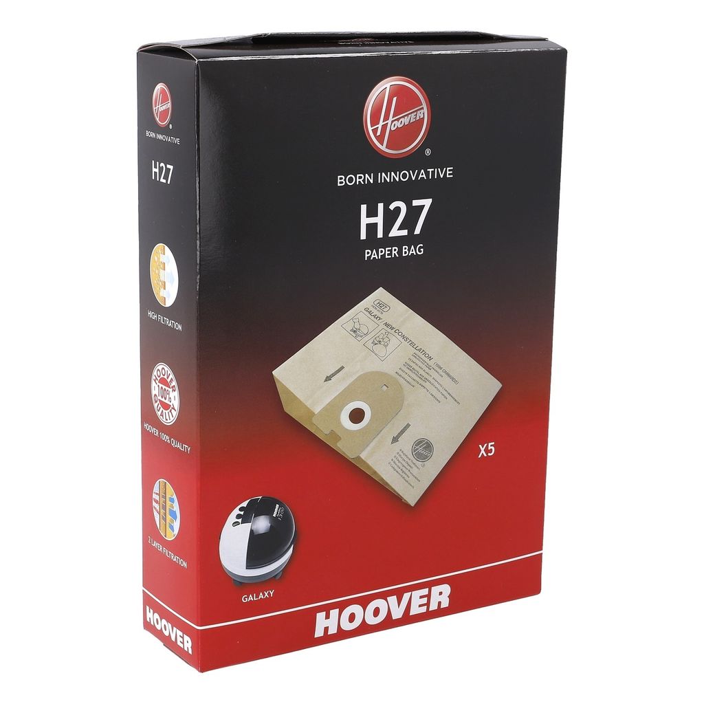 Filterbeutel HOOVER H27 09178443 für Bodenstaubsauger 5Stk Produktbild 