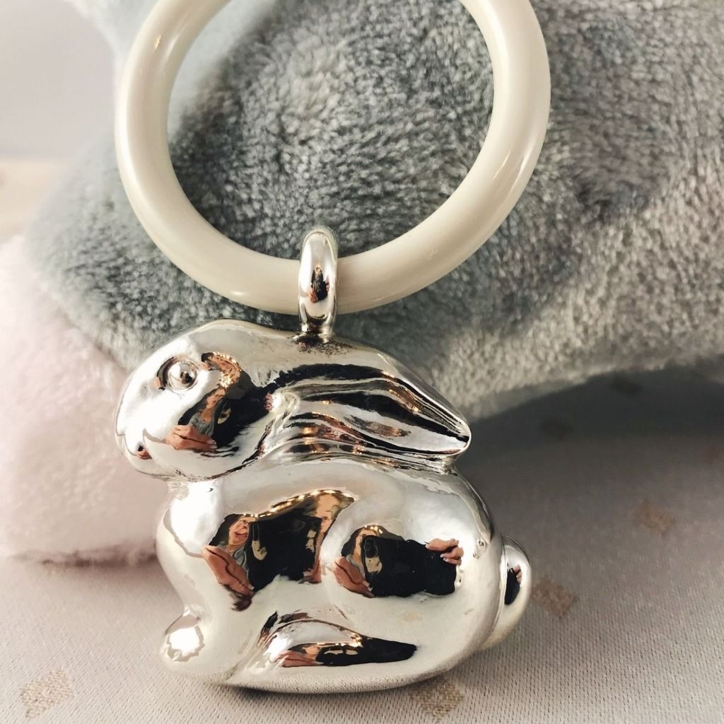 Wilkens Babyrassel Hase Bambino in 925 Sterlingsilber Produktbild 