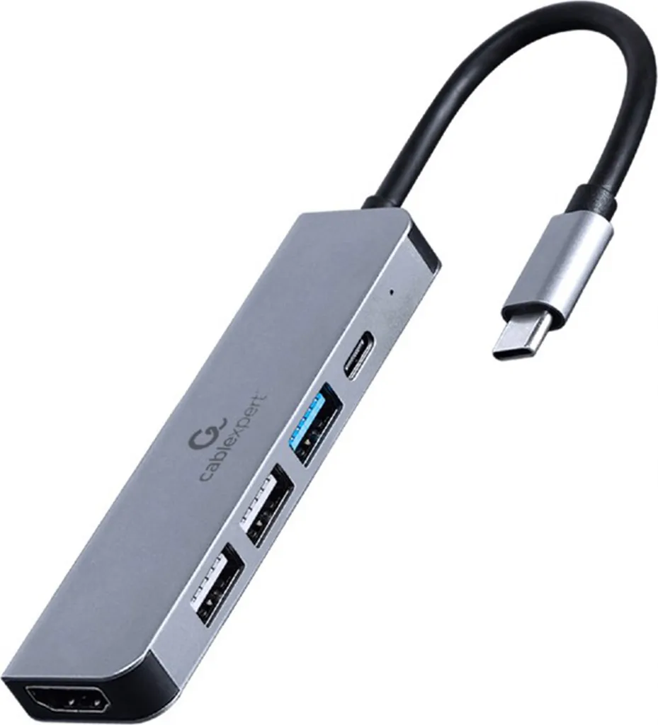 Hub USB Type-C Gembird A-CM-COMBO5-03 Alluminio HDMI 4K PD 87W