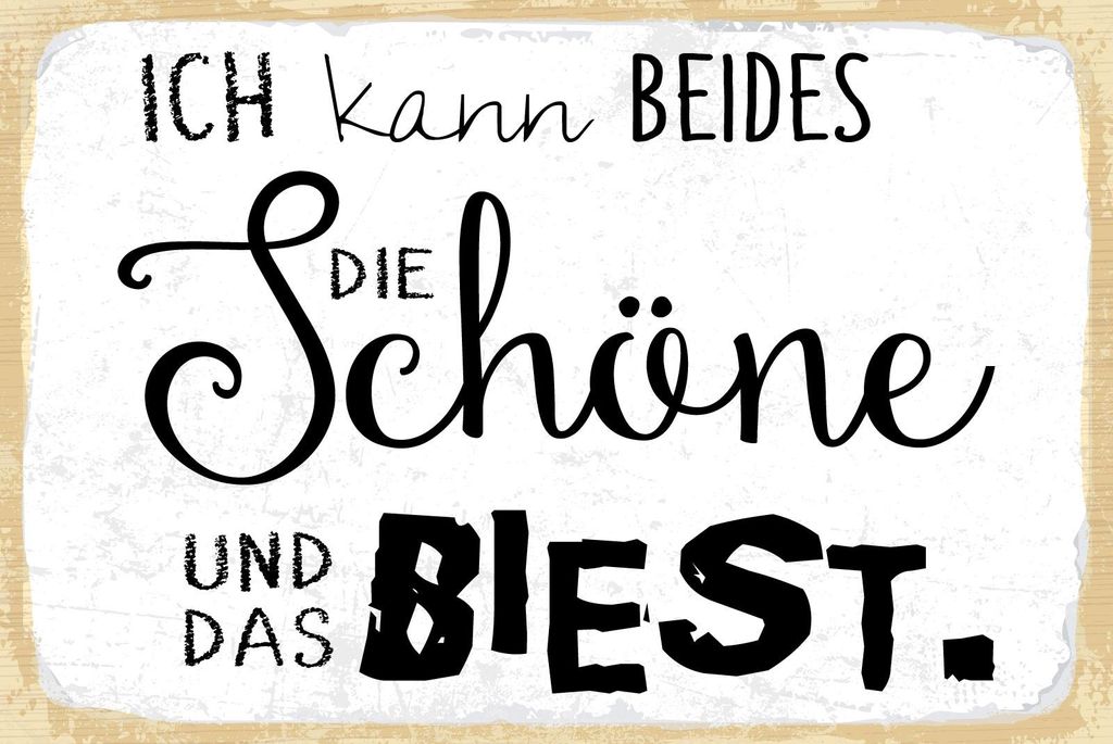 vianmo Blechschild 20x30 cm Ich kann beides die Schöne und das Biest