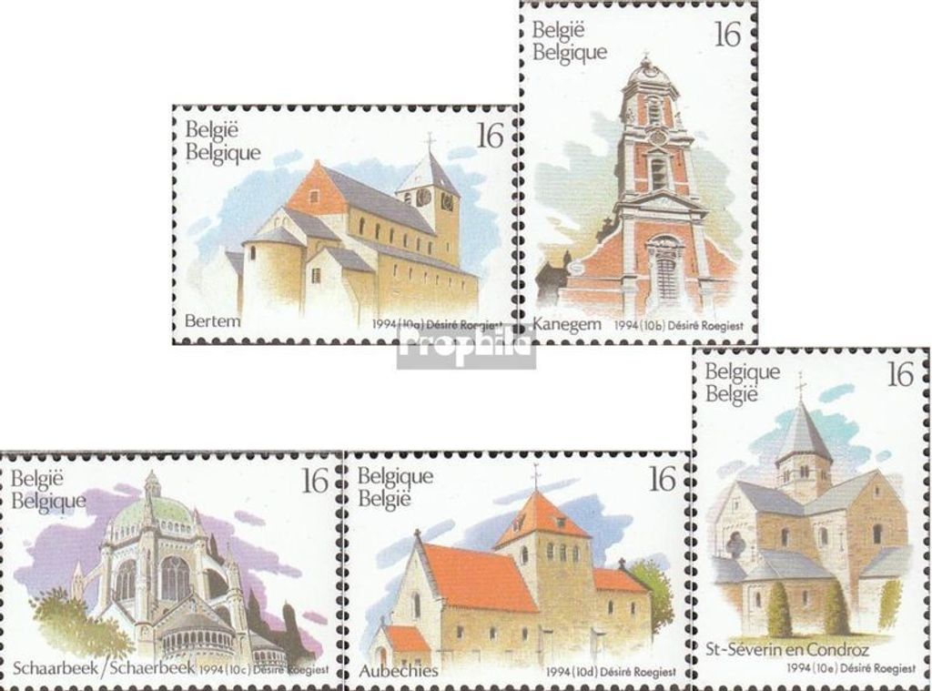 Briefmarken Belgien 1994 Mi 2612-2616 (kompl.Ausg.) postfrisch Tourismus