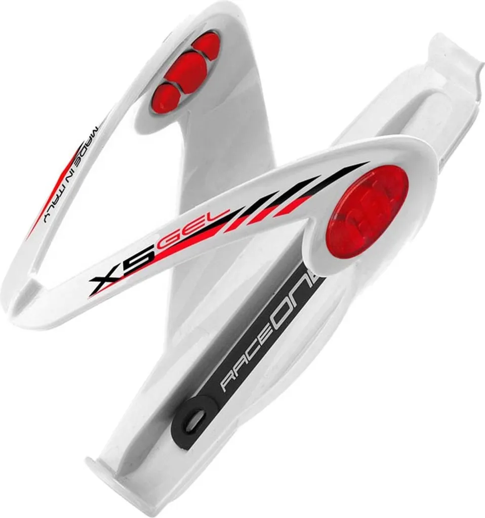 Bidon Race One X5 Gel Blanc et Rouge - Gourde Cyclisme Taille Unique