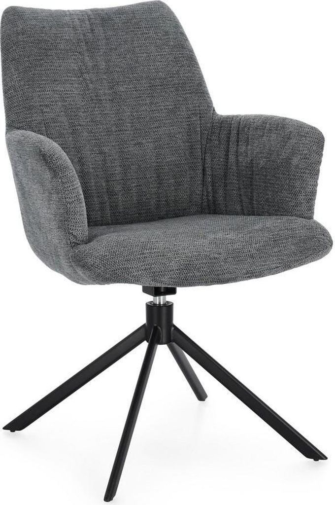 2er Set Drehsessel Alexander 62 x 64 x 92 cm Stahl Polyester Dunkelgrau