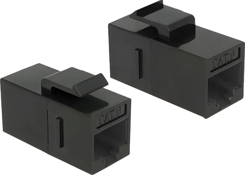 Extension Réseau RJ45 pour Panneau Keystone Cat6 UTP Noir Montage sans Outil