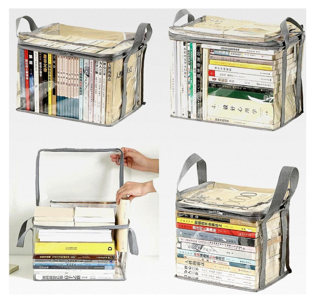 Bücher-Organizer, praktische Aufbewahrungsbox für Bücher, faltbare Spielzeugbox, transparente Box für Schlafsaal, Haushalt, Klassenzimmer
