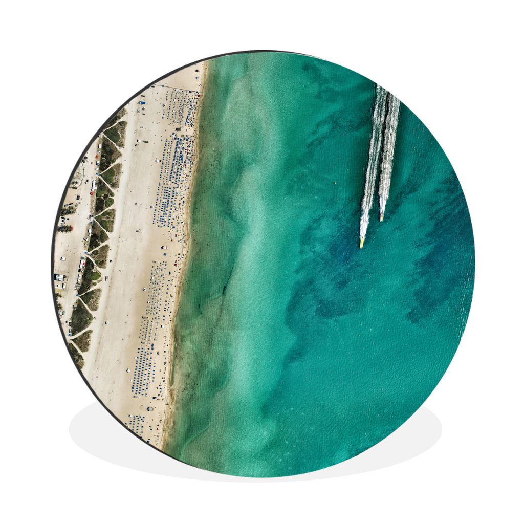 MuchoWow Aluminium Wandkreis Küste in Florida Ø 30 cm Wanddeko Modern Wohnzimmer - Wand Bild - Wohnzimmer - Runde Bilder - Alubilder - Kunst f...
