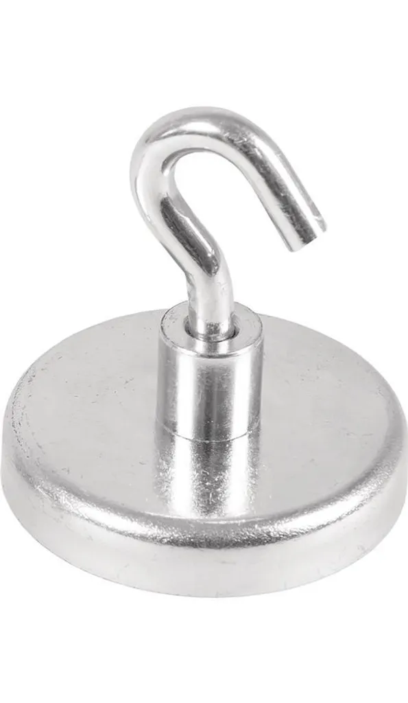 Magneti Potenti con Gancio D.47mm - Kit 5 Pezzi Zincati per Officina