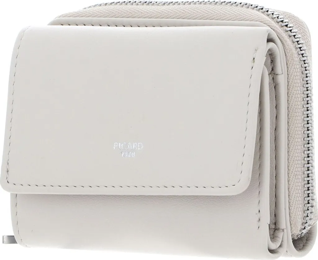 Petit Porte-monnaie Cuir Écru PICARD Bingo Finition Grainée Haute Qualité