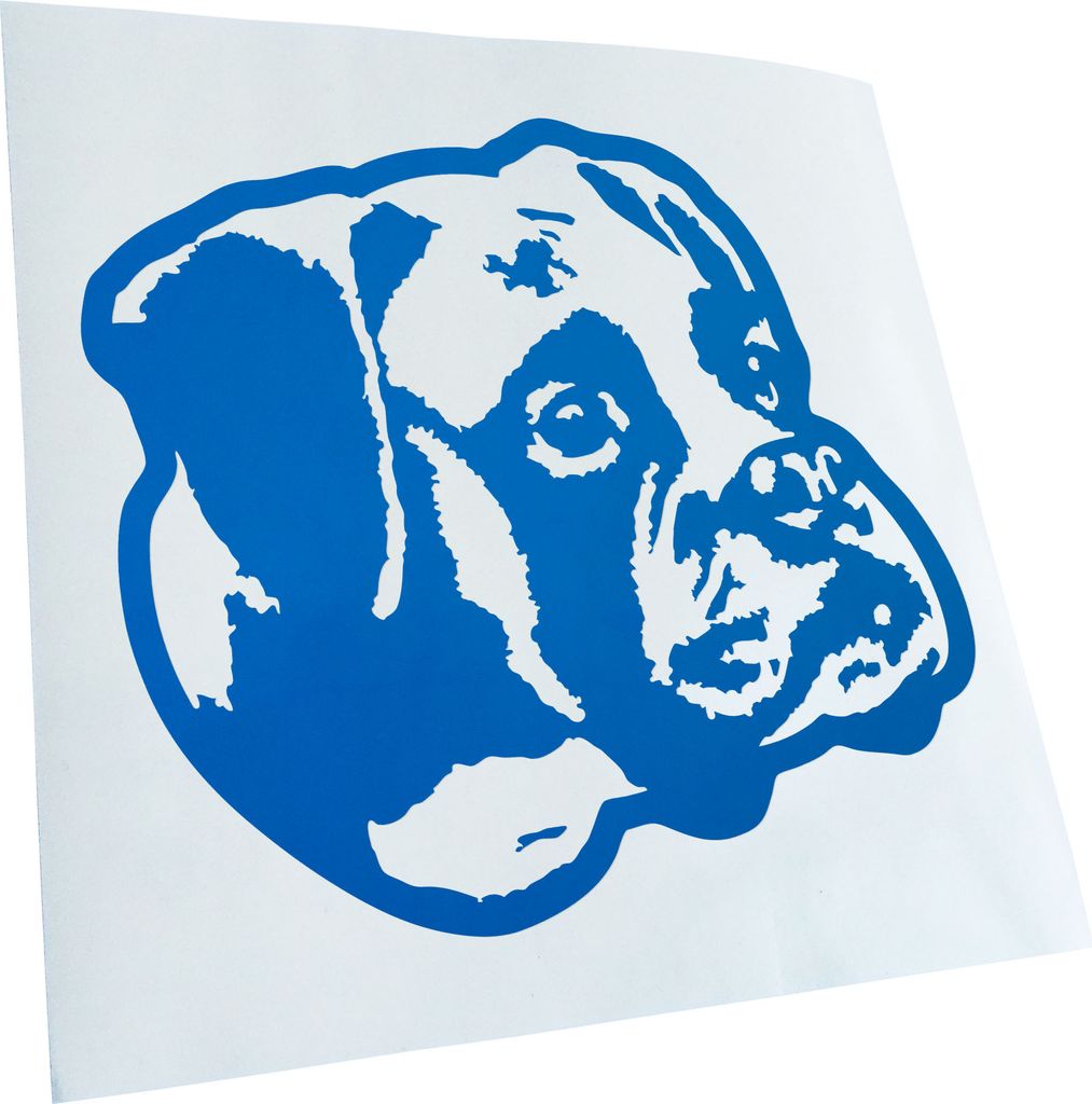 Kiwistar - Autoaufkleber - Boxer Hund - Blau - 50x45cm - Aufkleber für Auto, Laptop, Fahrrad, LKW, Motorrad mehrfarbig JDM Decal Racing