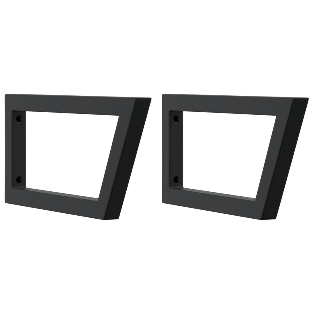 vidaXL Supports de lavabo 2 pcs. noir trapézoïdal acier Image du produit 