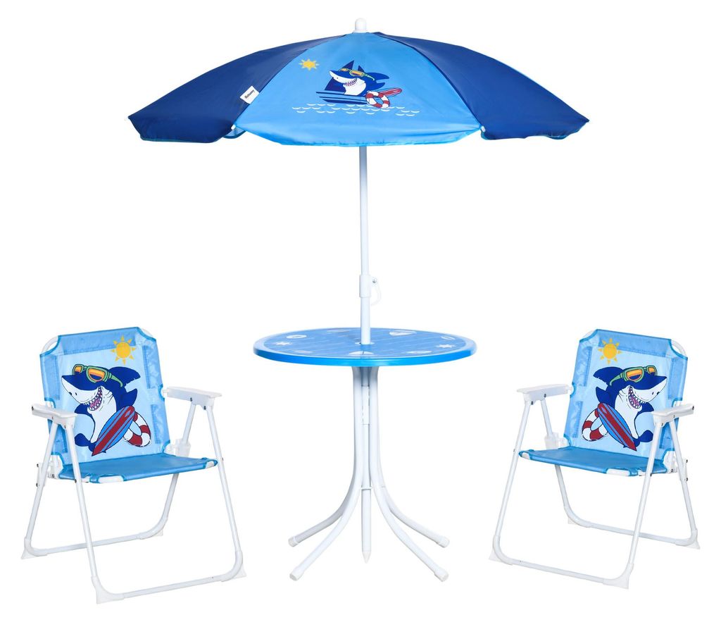 Outsunny 4 tlg. Kindersitzgruppe Garten 2 Klappstühle Produktbild 