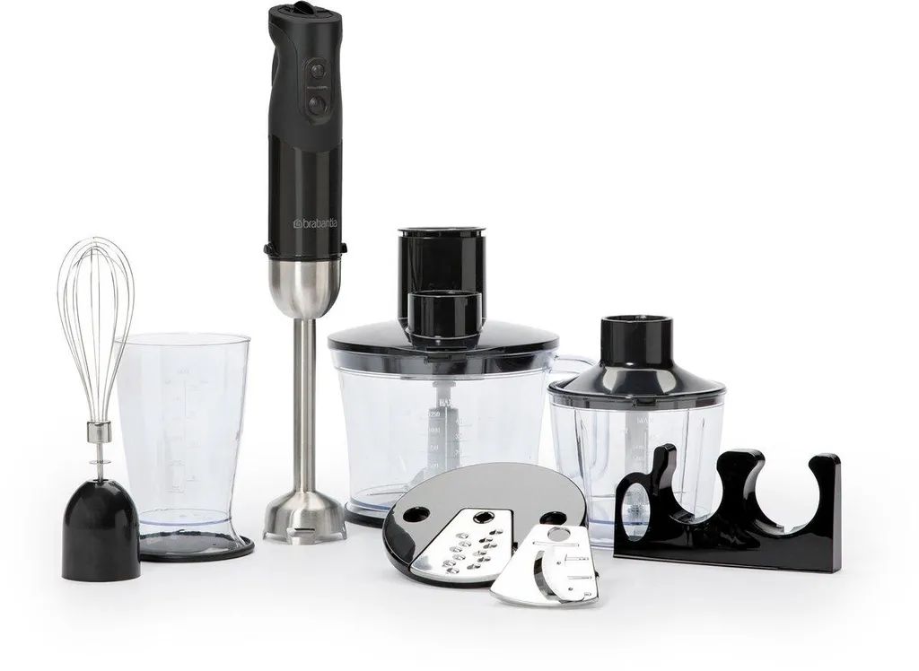 Mixeur plongeant Brabantia BBEK1063MB - Set hachoir et fouet noir mat