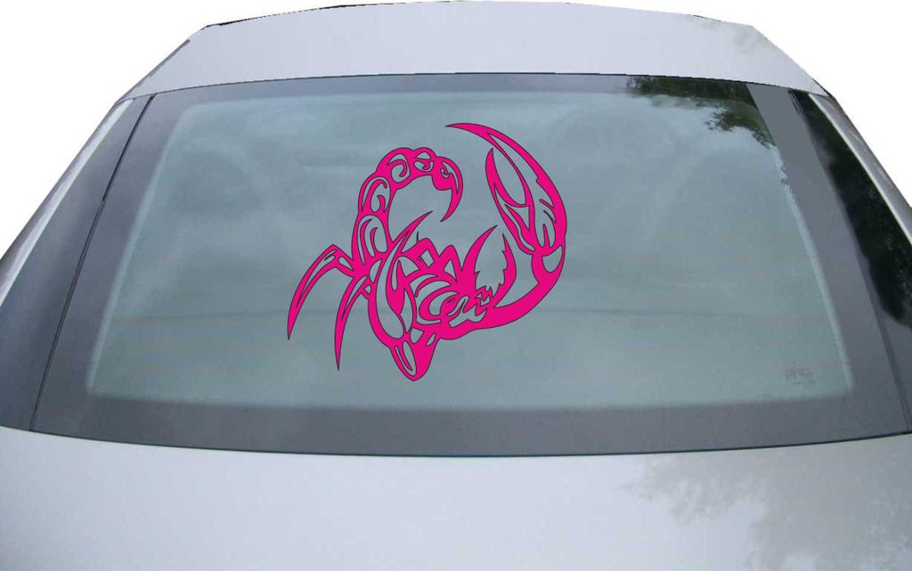 Indigos UG - Aufkleber Heckscheibe & Motorklappe DE2475 - pink - 600x553 mm - Skorpion - Auto Scheiben Fenster Heckklappe Tuning Racing JDM - Die cut