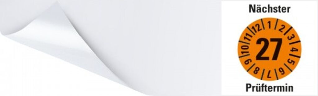 Dreifke Kabelprüfplakette Nä.Prüftermin 27, orange, Folie, selbstkl., 95x25m...