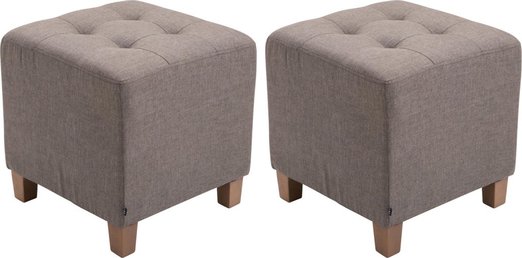 2er Set Sitzhocker Pharao, Farbe:taupe