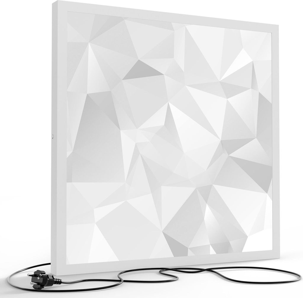 DEQORI LED-Bild & Lampe 60x60 cm Weiß 'Geometrisches Muster' Leuchtbild LED Leuchte