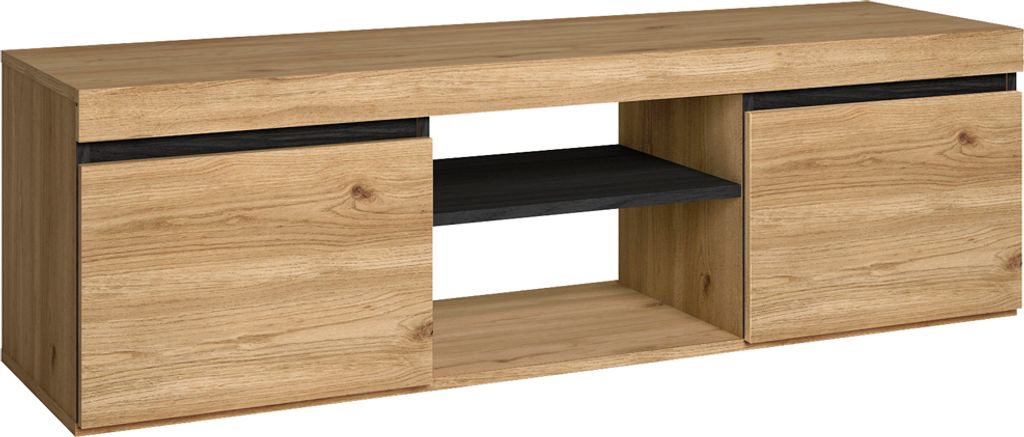 TV-Schränke mod.NATURALE ''Eiche/Schwarz'', 2 Türen und 2 Wohnungen, Wohn- und Esszimmer, 140x40x41cm